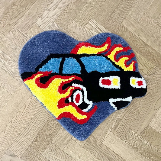 Tapis Coeur en Flamme